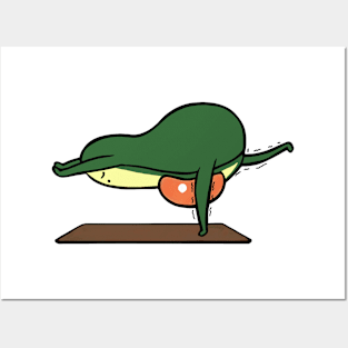 Funny yoga pose Posters and Art